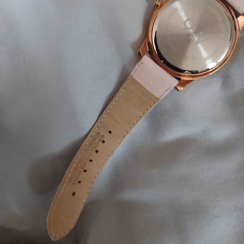 Nine West gold with Blush Pink leather Strap 9w stainless steel watch timepiece - Picture 3 of 9